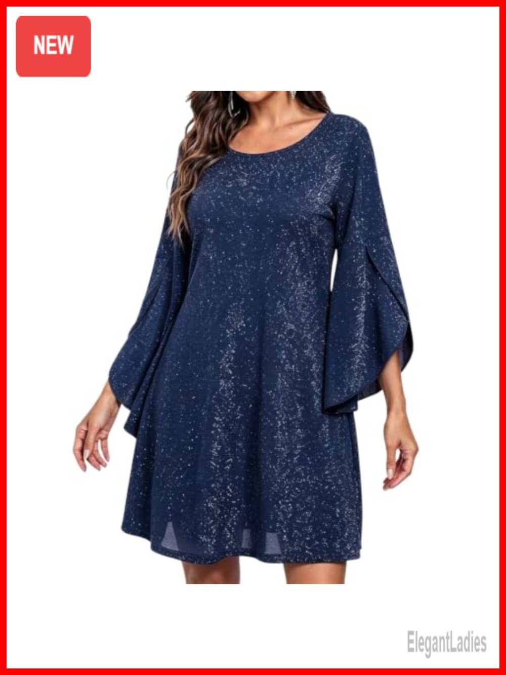 Sequin Cocktail Dress Long Sleeve A Line Evening Party Mini